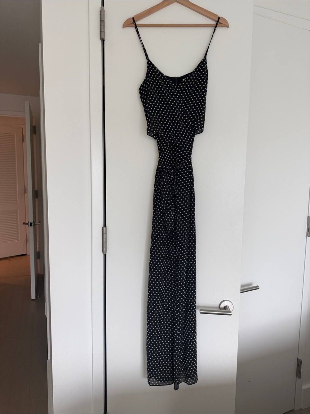Michael Kors Black Jumpsuit with White Polka Dots